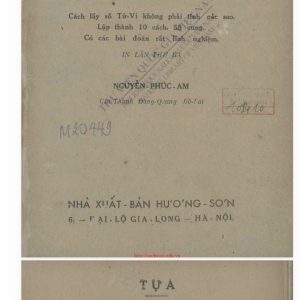 Alternative view of Tử Vi Lập Thành Và Phụ Đoán