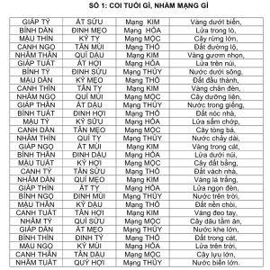 Coi Tuổi Gì Nhằm Mạng Gì