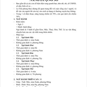 Năng Lượng Số Theo Ngũ Hành...