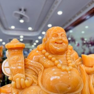 Alternative view of Di Lặc Cầm Gậy Như Ý - Đá Ngọc Hoàng Long